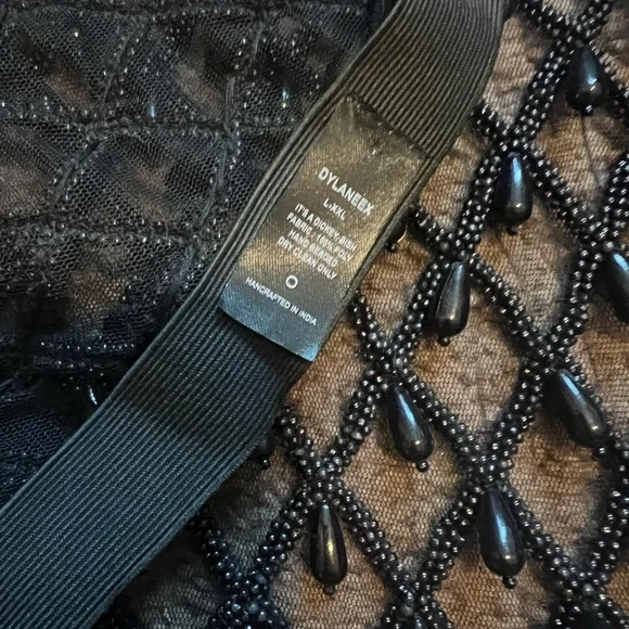 Dylanlex Diana Ross Black Beaded Dickie Women’s Tank Top Dylan Lex - Picture 2 of 2